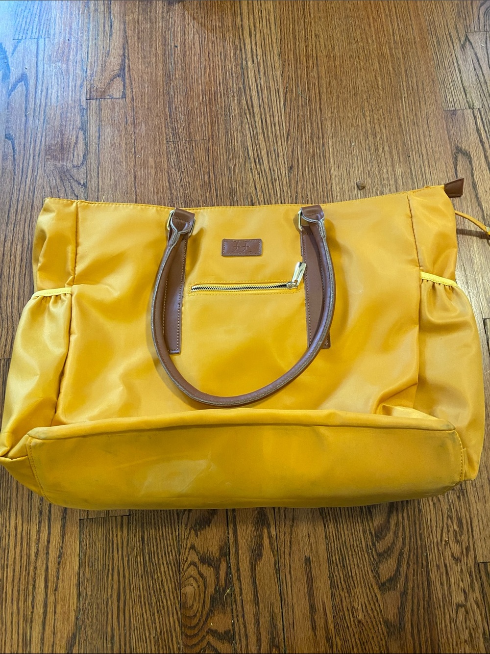The teacher tote in mustard yellow with insulated cooler